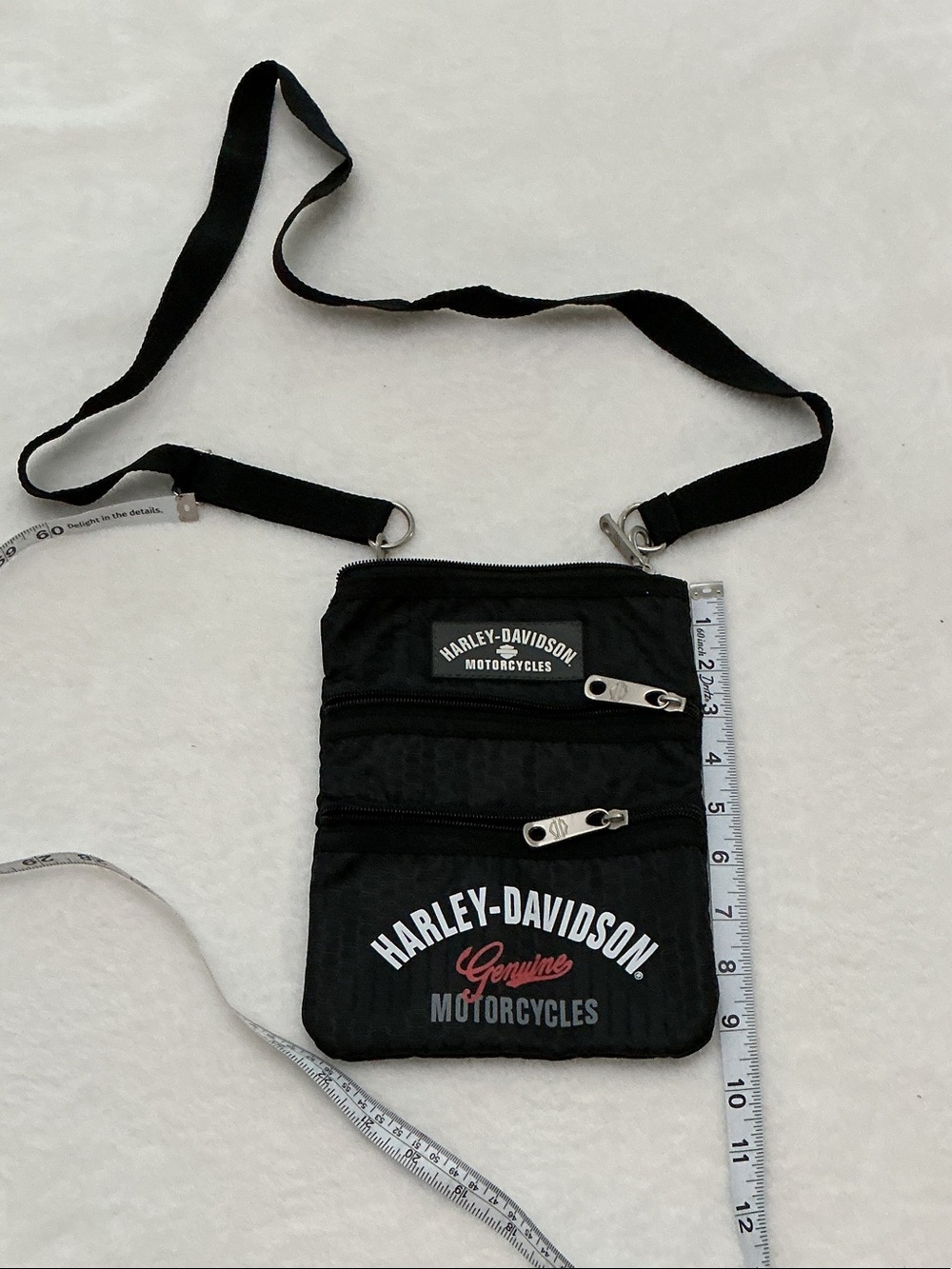 Harley-Davidson Black Crossbody Pouch with White & Red Logo